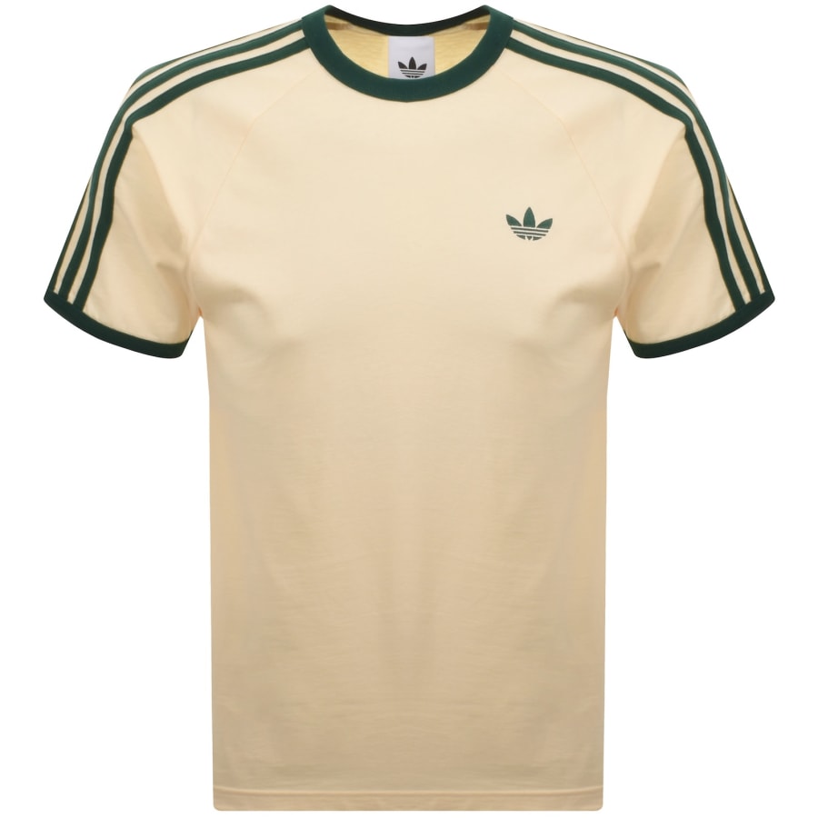 adidas Originals 3 Stripes T Shirt Cream | Mainline Menswear us